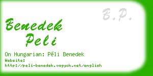 benedek peli business card