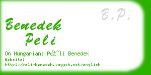 benedek peli business card